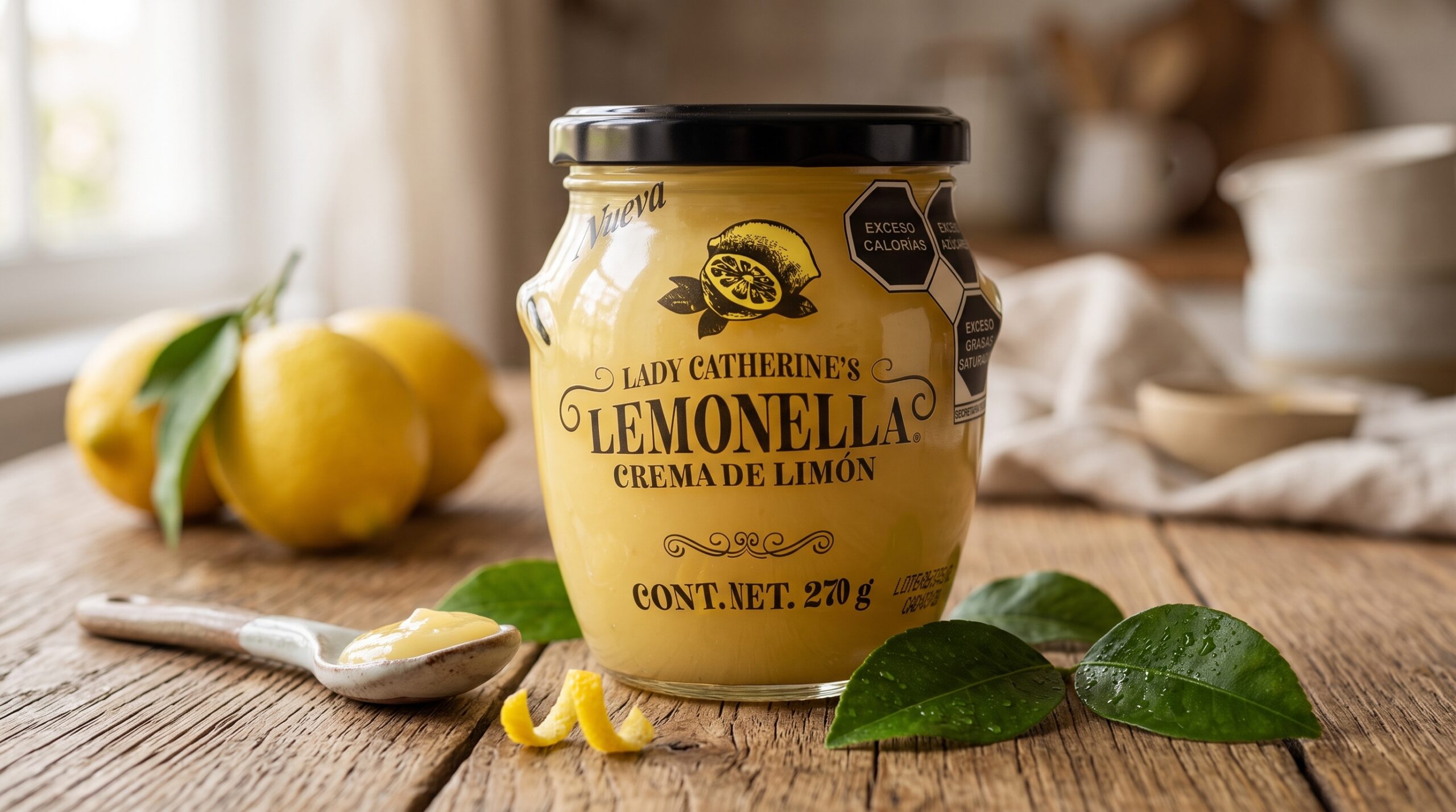 Frasco de crema de limon artesanal Lady Catherines Lemonella 270g