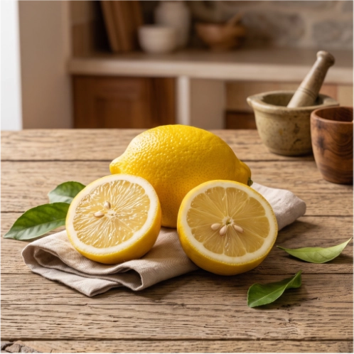 Jugo de limon fresco recien exprimido para crema de limon artesanal