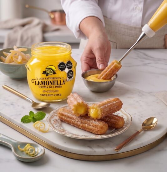 Churros rellenos en frio con crema de limon Lemonella